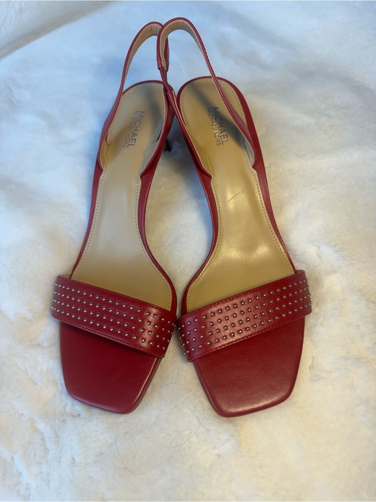 MICHAEL Michael Kors Shoes - MICHAEL Michael Kors Mika Scarlet Red Studded Slingback Sandals Size 8.5